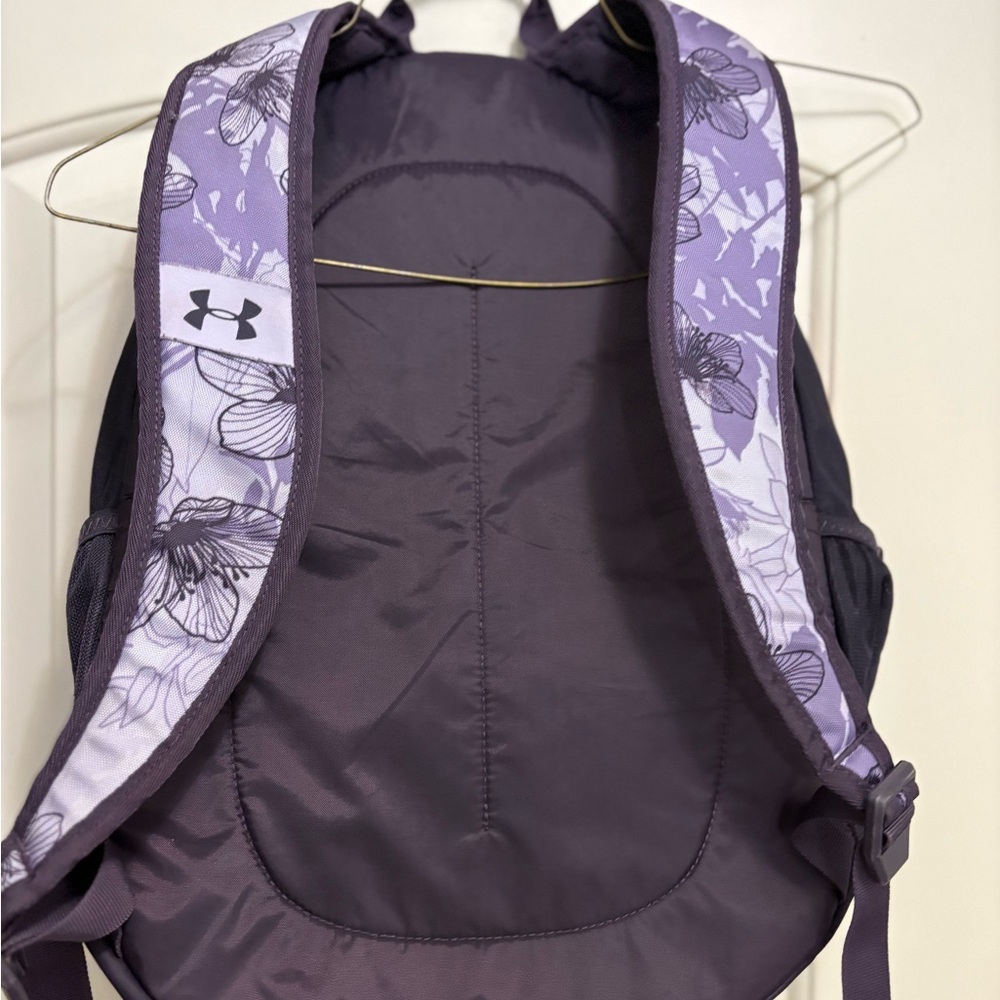 Under Armour Purple and Black Floral Backpack - Picture 6 of 10